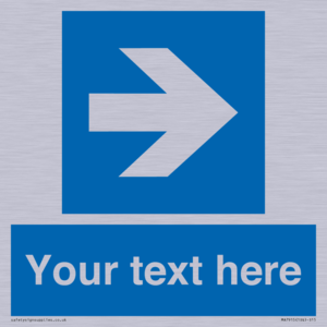 Custom Directional signage blue right arrow 